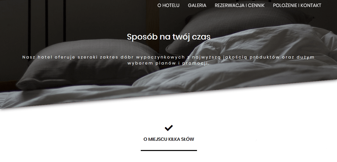 Projekt wizytówki hotelu